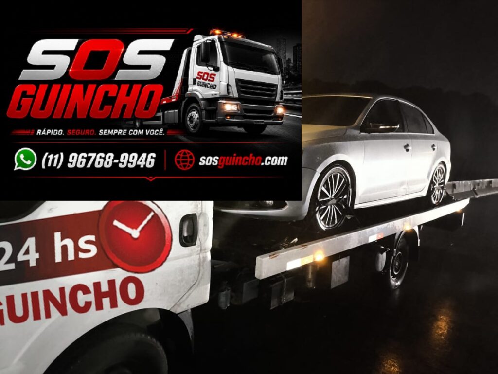 SOS Guincho qualidade, segurança e rapidez no transporte de veículos. Atendimento disponível 24 horas todos os dias da semana.